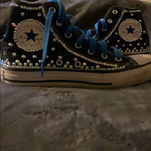 bedazzled black converse